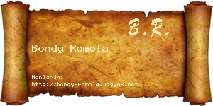Bondy Romola névjegykártya